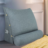 Verstellbare Nacken- und Rückenstützkissen mit Nackenrolle aus Leinen