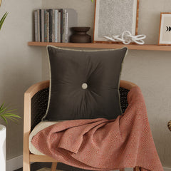 Square Chair Cushion Throw Pillow Velvet 20*20inch—Brown