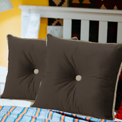 Square Chair Cushion Throw Pillow Velvet 20*20inch—Brown