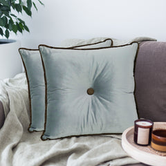Square Chair Cushion Throw Pillow Velvet 20*20inch—Gray