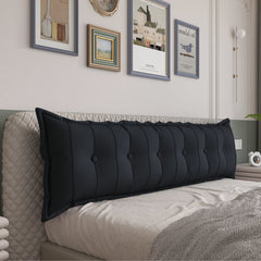 Rectangular Back Support Headboard Pillow Cotton—Black