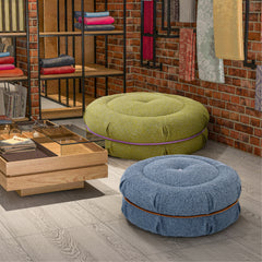 Round Upholstered Pouf Mat Multifunctional Cushion