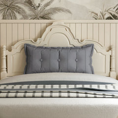 Rectangular Back Support Headboard Pillow Cotton—Gray