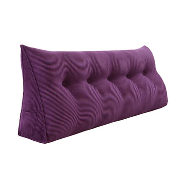 Triangular Reading Pillow Large Bolster Headboard Corduroy-Purple