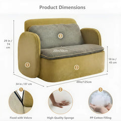 Upholstered Accent Loveseat Chair With Built-in Lumbar Support