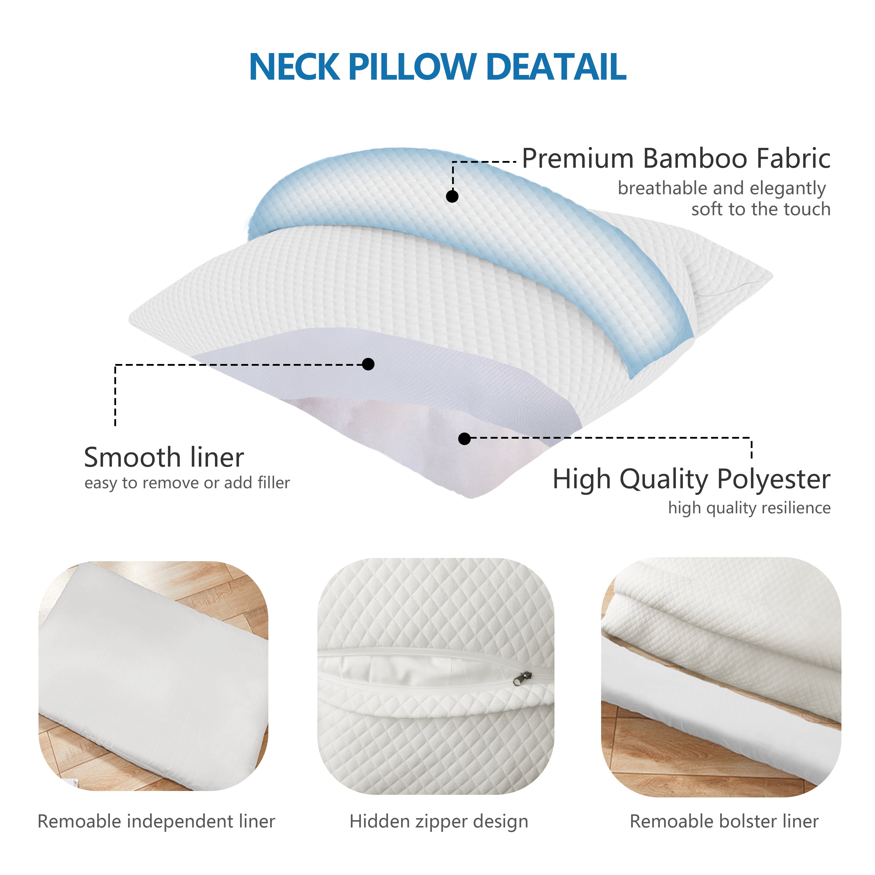 Daneey Ideal Cervical Pillows Ergonomic Neck Support Pillow (One Set)