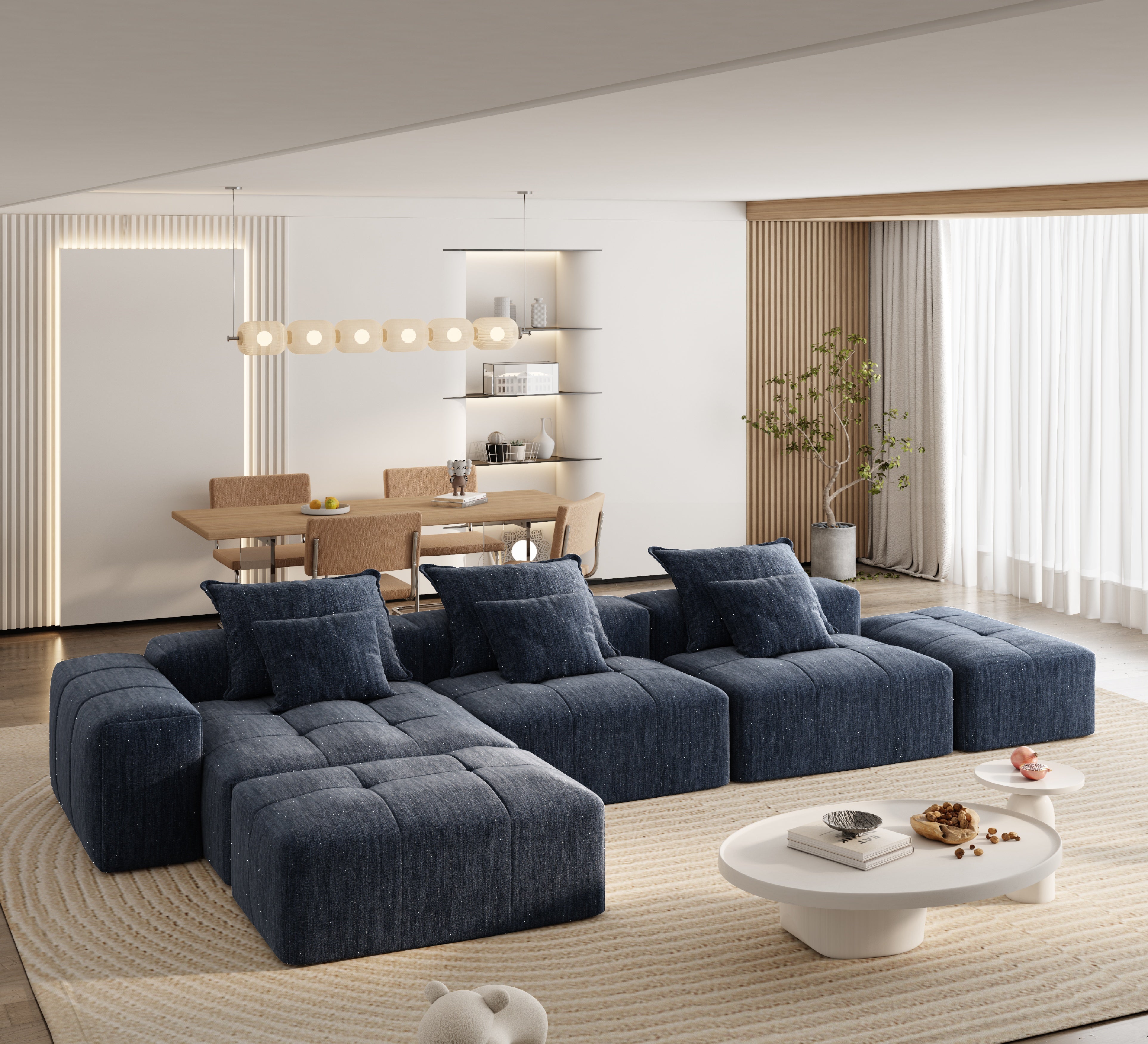 Luxury Chenille Sectional Sofa
