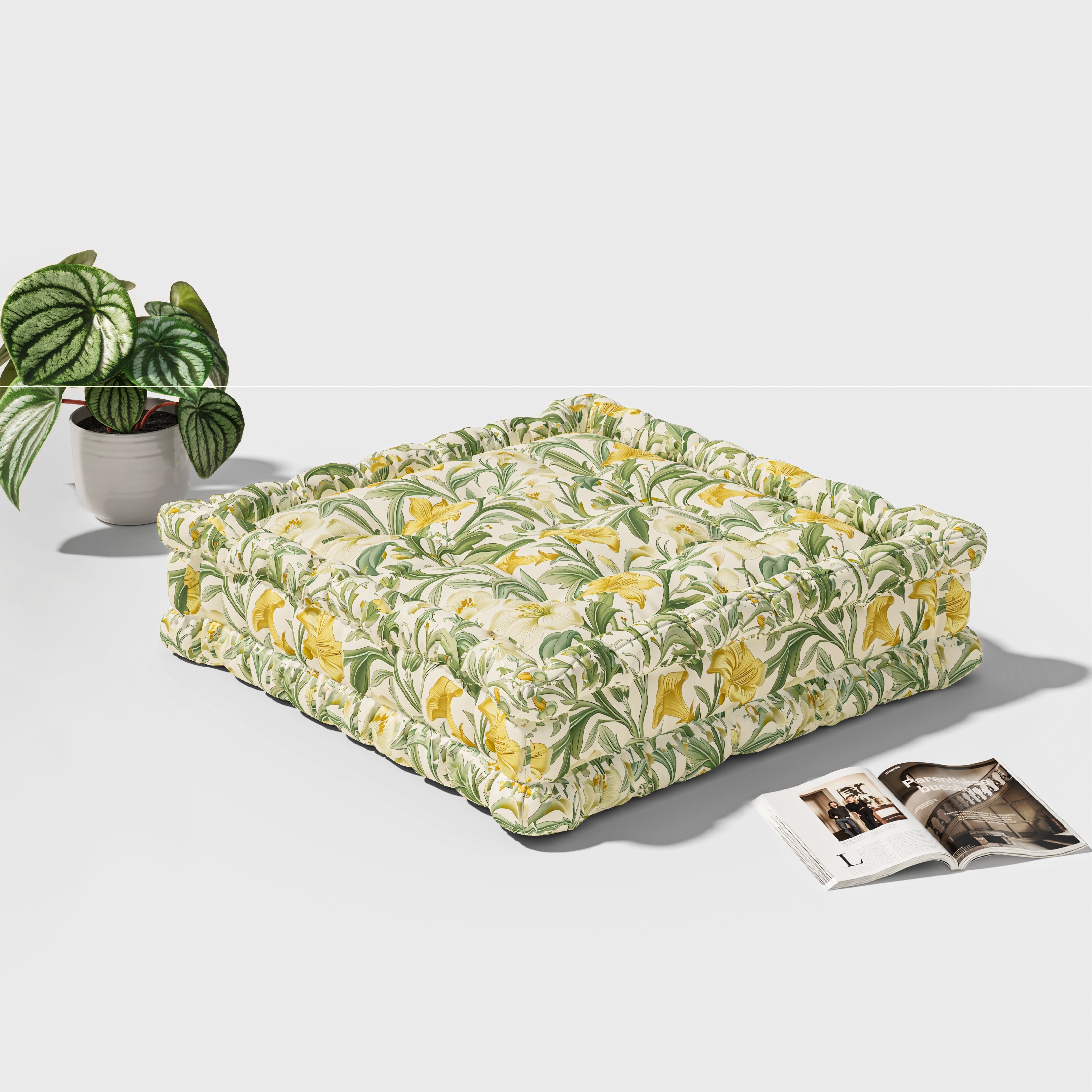 Modular Velvet Floor Sofa - 1 Piece Replacement Add-On (Full Set Requires 3 Pieces, Customizable Colors)