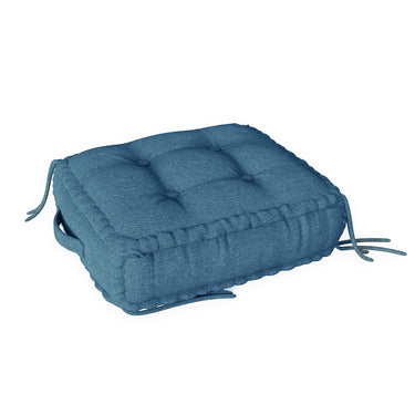 Square Floor Sitting Pillow Linen Blue