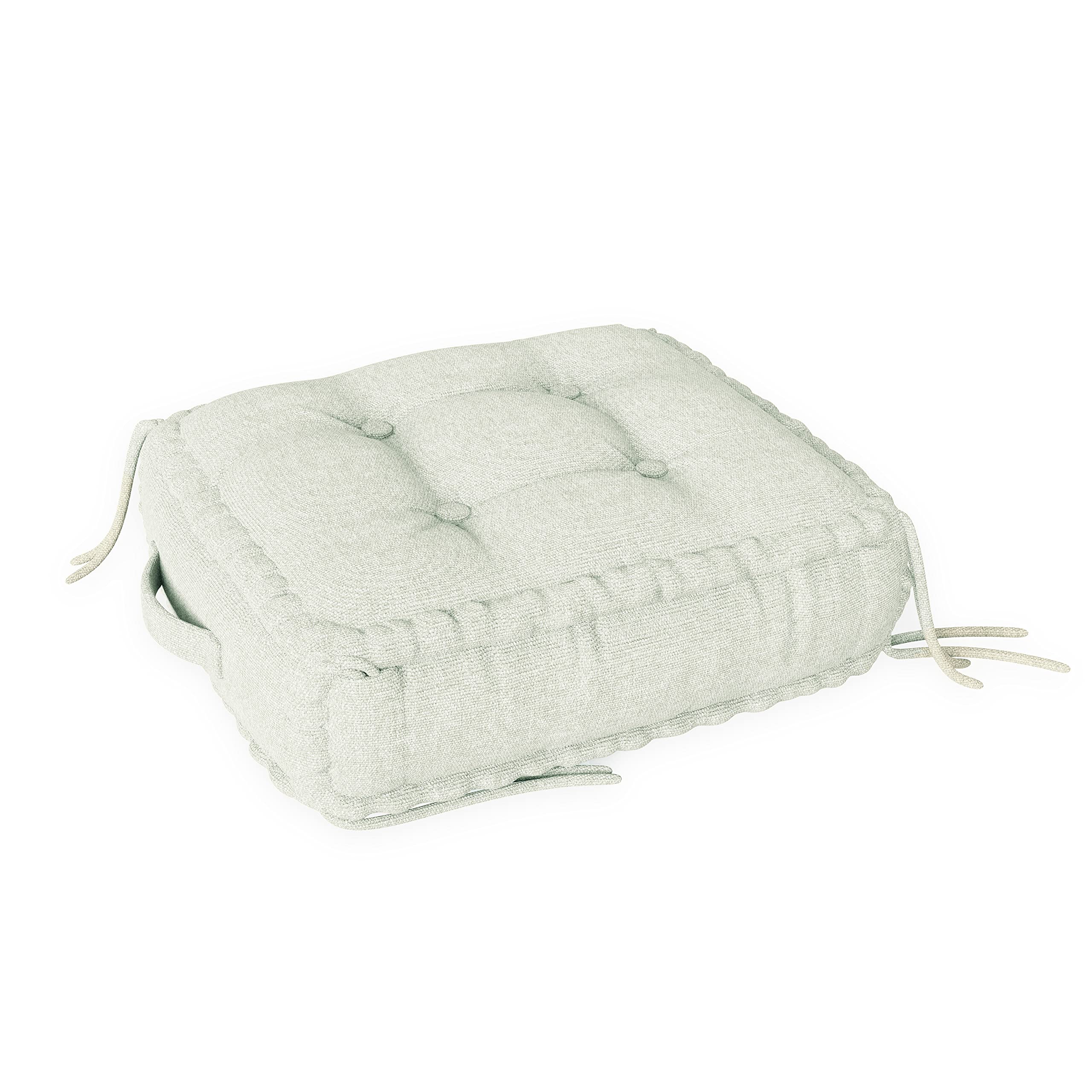 Square Floor Sitting Pillow Linen White