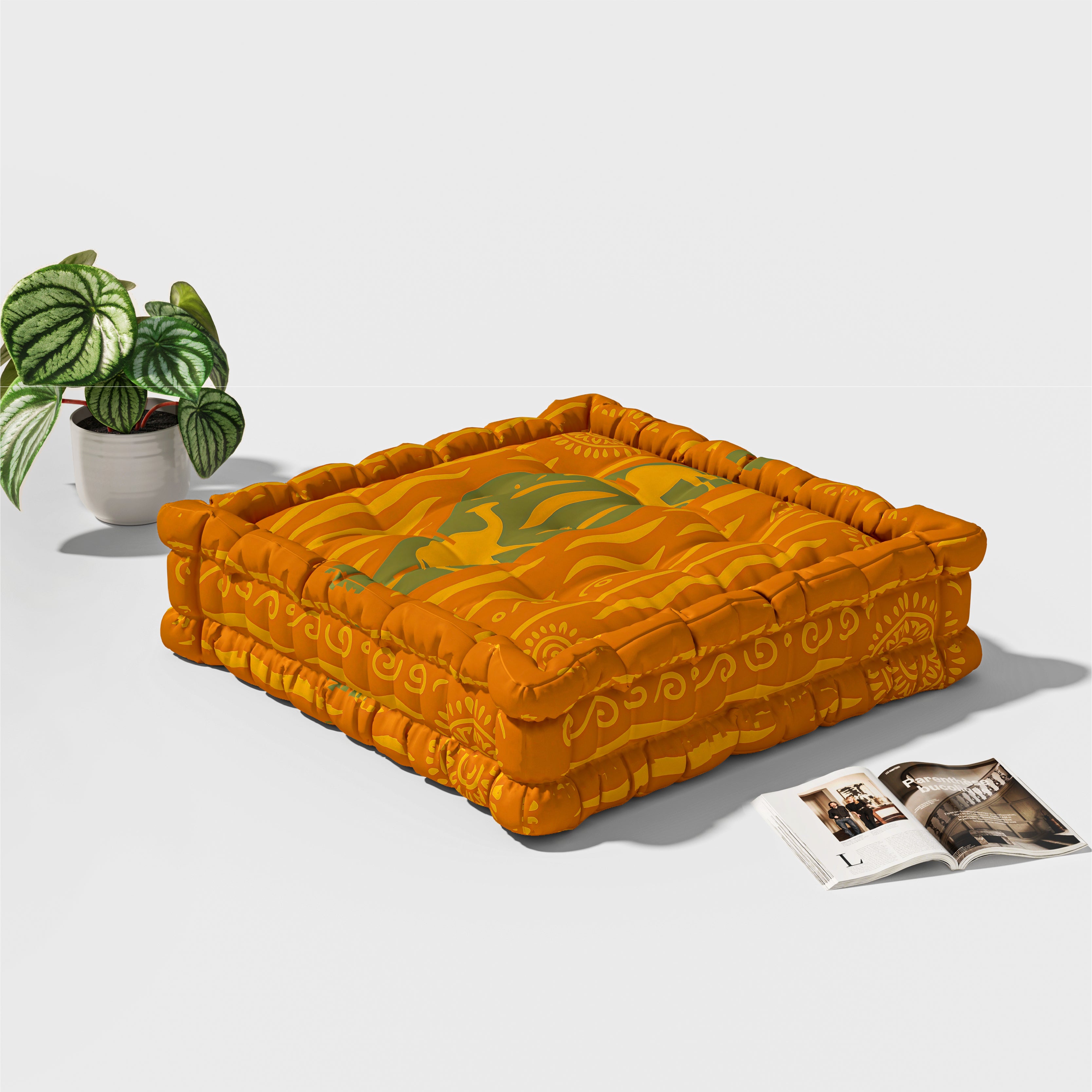 Modular Velvet Floor Sofa - 1 Piece Replacement Add-On (Full Set Requires 3 Pieces, Customizable Colors)