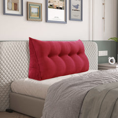 Triangular Reading Pillow Large Bolster Headboard Corduroy-Red