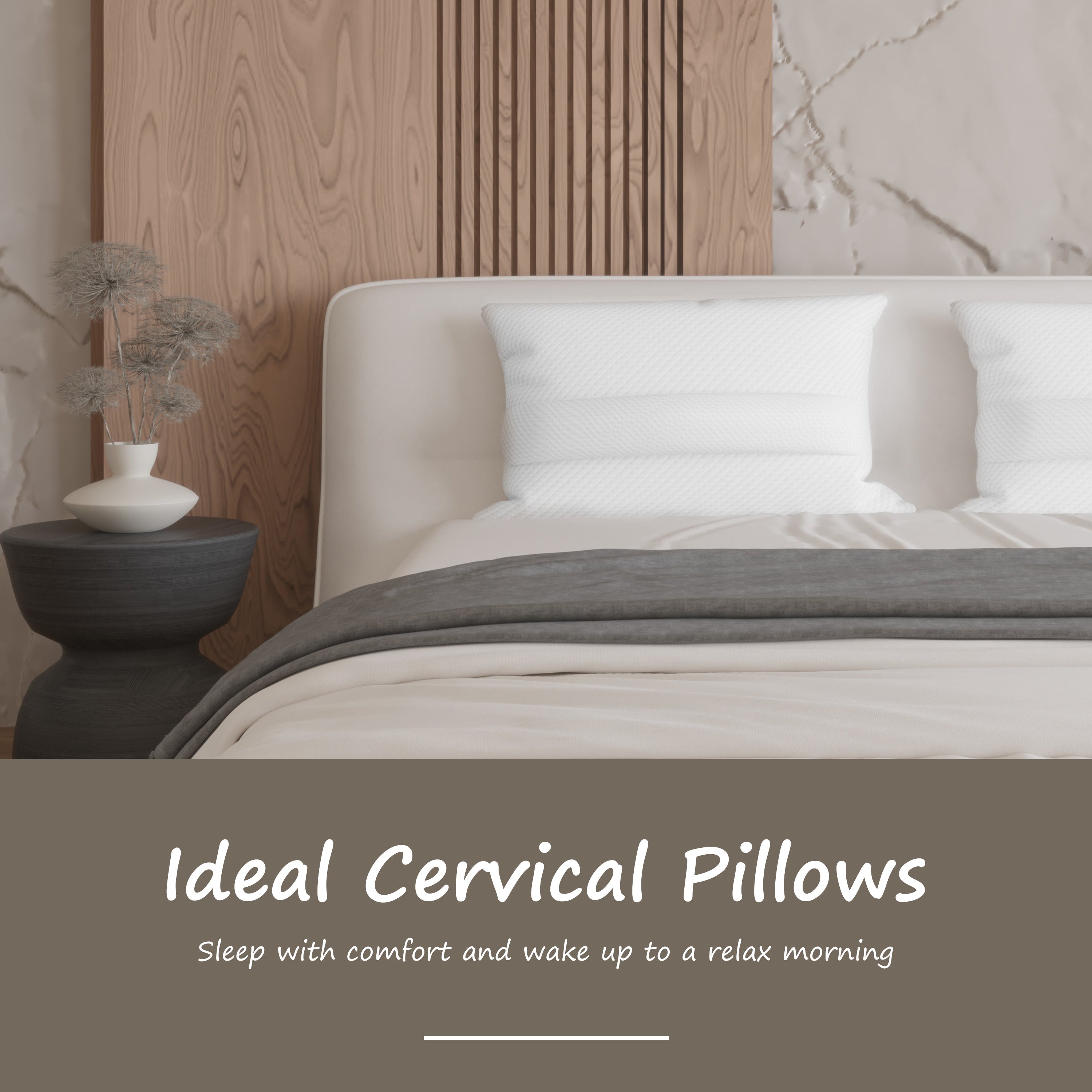 Daneey Ideal Cervical Pillows Ergonomisches Nackenstützkissen (ein Set)