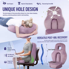 2N1 BBL Pillow After Surgery + Back Support Pillow Set