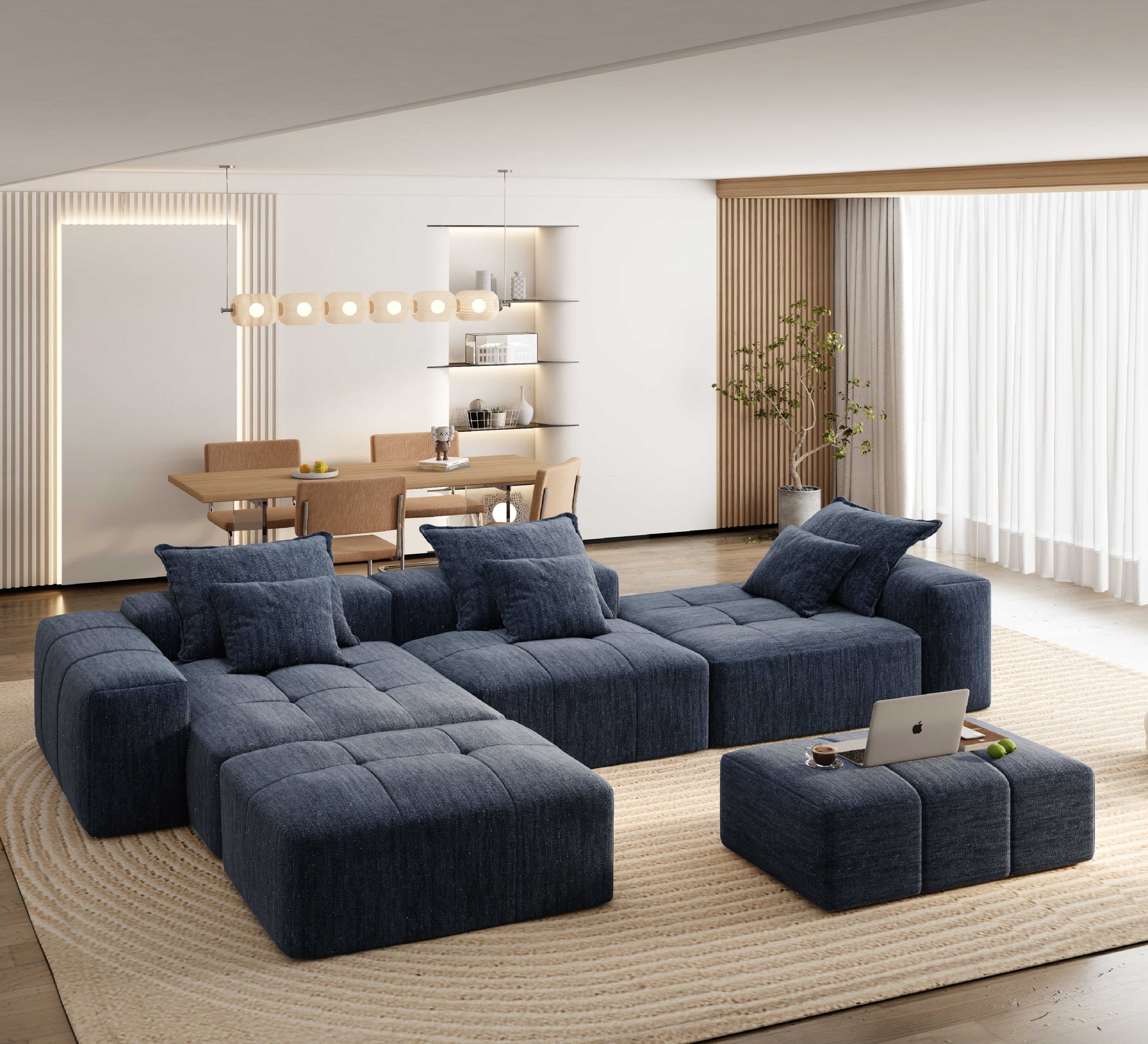 Luxury Chenille Sectional Sofa