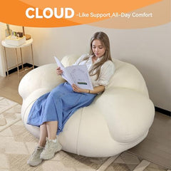 Giant Bean Bag Chair for Adults - Cloud-Shaped Soft Fluffy Accent Chair