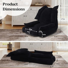 Adjustable Floor Chair, 5-Position Couch Recliner, Padded Gaming Chair for Adults with Tufted Cushion Back, Folding Lazy Sofa Chair for Reading and Relaxing