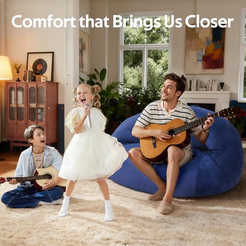 Bean Bag Chair for Adults, Giant Bean Bag, 4 Foot, Navy Blue