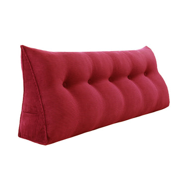 Triangular Reading Pillow Large Bolster Headboard Corduroy-Red