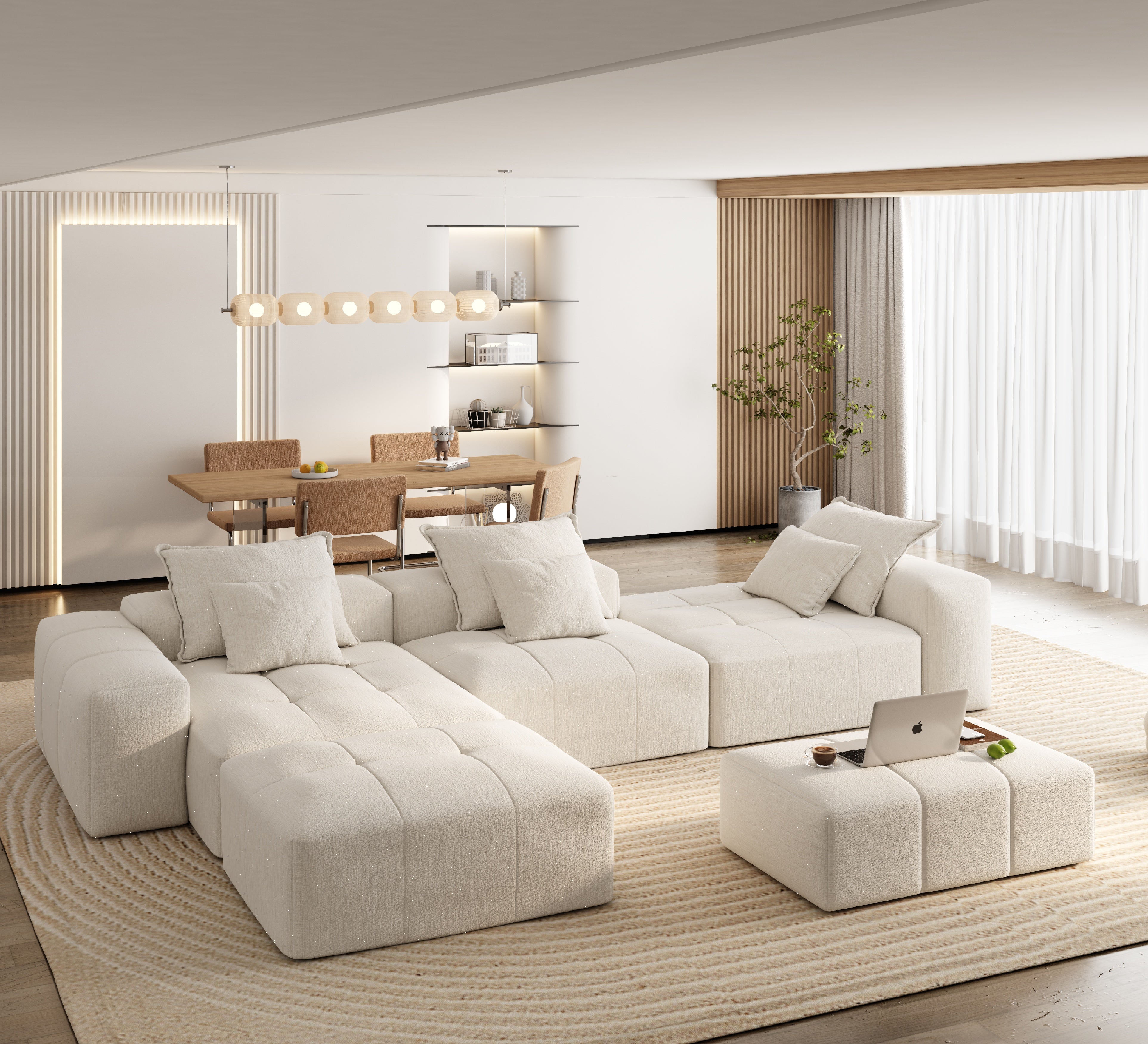 Luxury Chenille Sectional Sofa