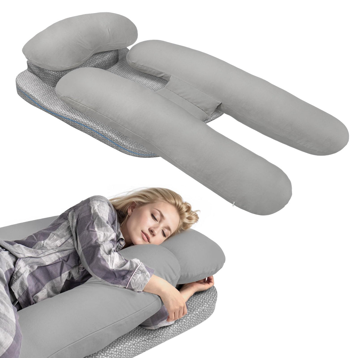 Side Sleeper Pillow for Adults, Ergonomic Pillow for Neck and Shoulder Pain Relief, Foam Wedge Design for Side Sleeping Support Shoulders and Backs