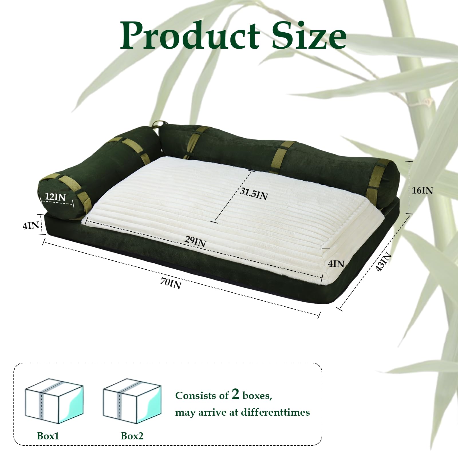 LELEFIDO Velvet Modular Floor Sofa Bed w/Backrest