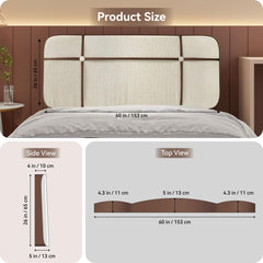 Double Cross Pillow Headboard for Queen Size Camas Bed