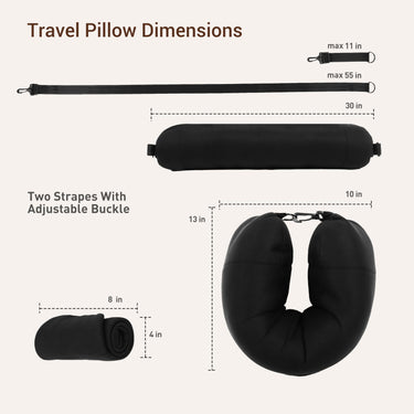 3 in 1 Portable Travel Pillow - Stuffable with Clothes, Holds Travel Essentials