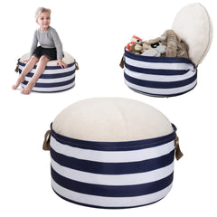 Round Pouf Ottoman with Storage