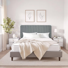 Upholstered Queen Headboard– Linen Channel