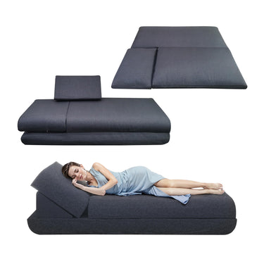 Versatile Folding Floor Sofa Bed-Navy Blue