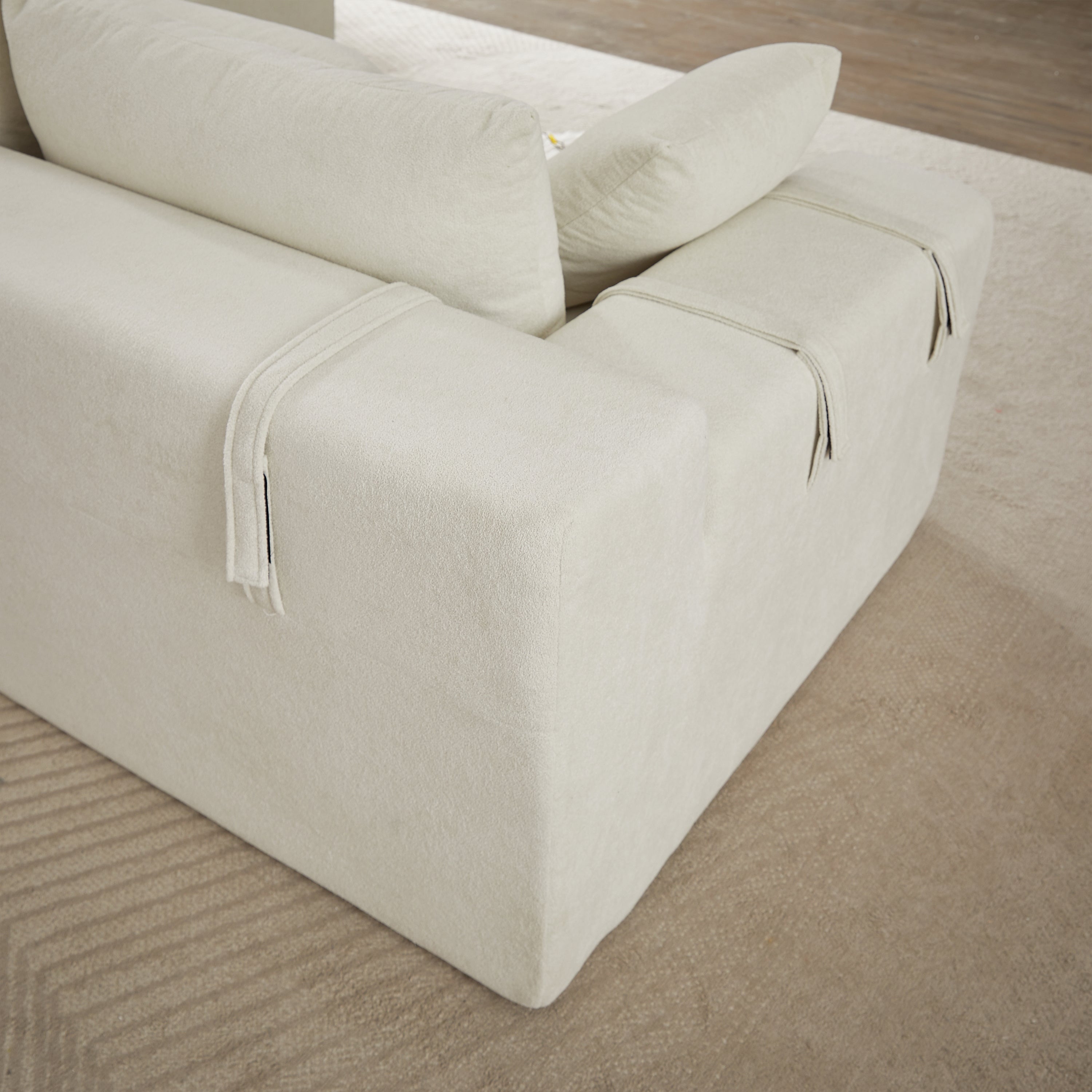 Modular L-Shaped Sectional Sofa Set, 108" with 6 Pillows