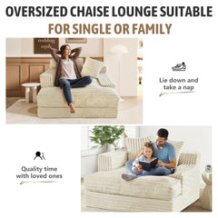 Plush Chaise Lounge Sofa, 60"