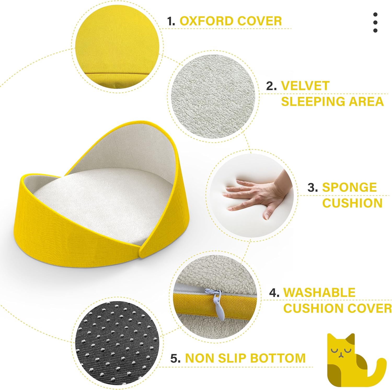 Premium Shell-Shaped Cat  - Yellow