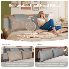 Adjustable Double-Sided Headboard Pillows - All Season Lumbar Support