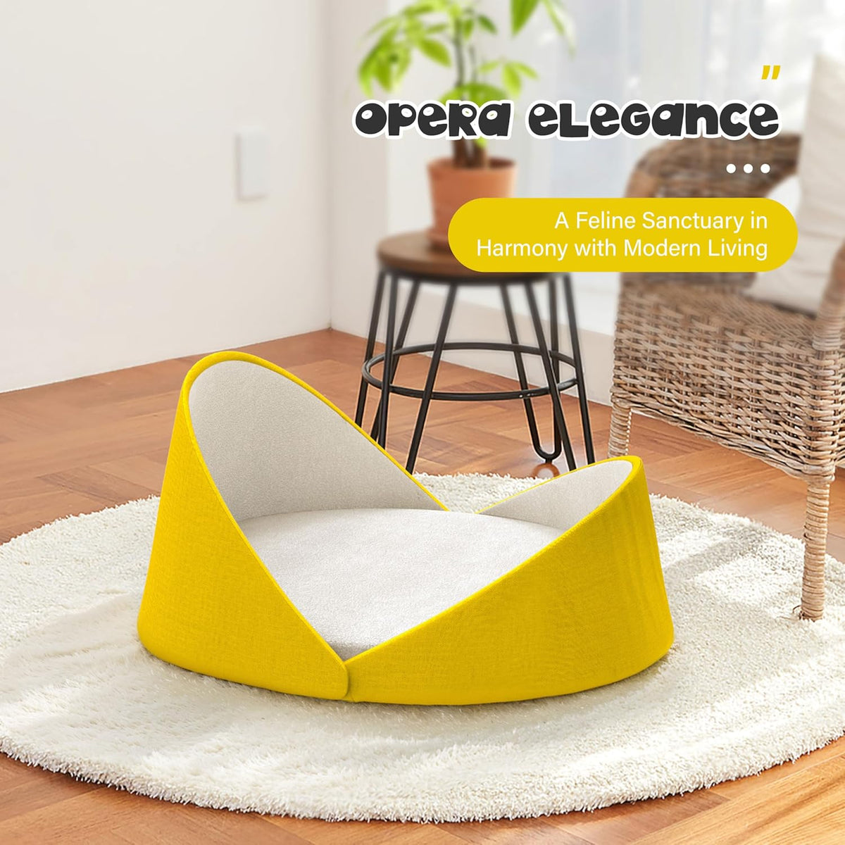 Premium Shell-Shaped Cat  - Yellow