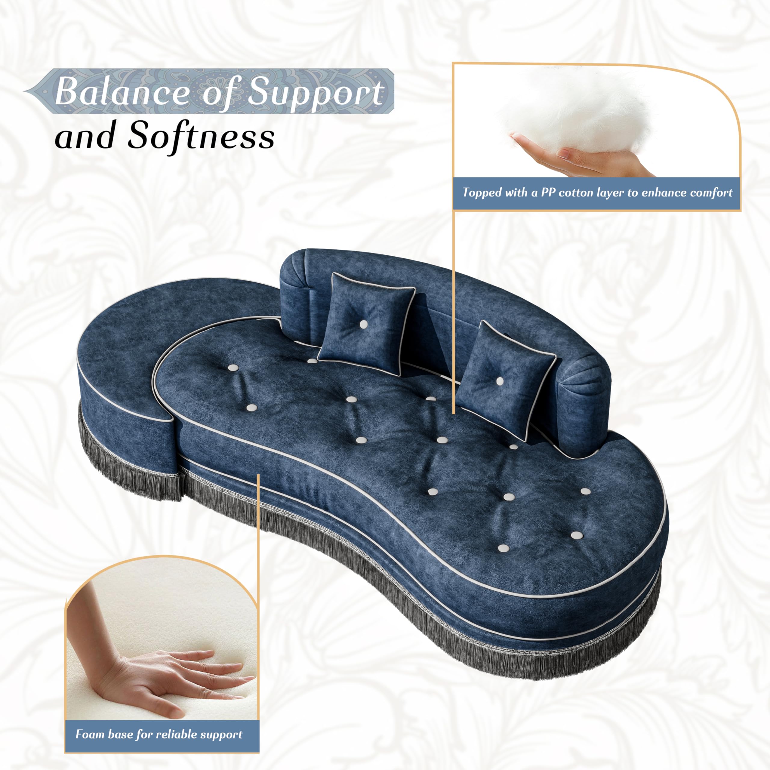 Blue-Silver Dream Velvet Throne
