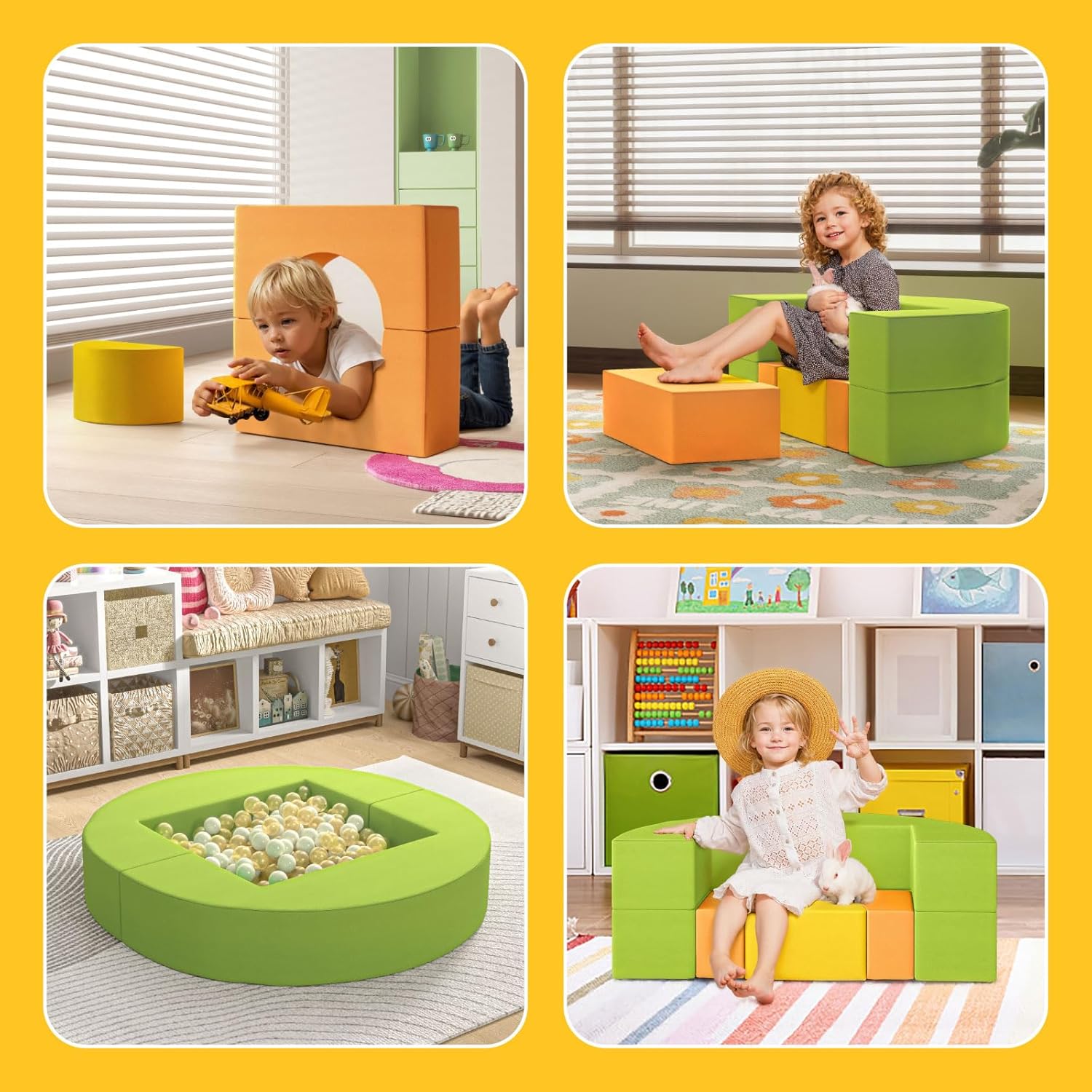 Modular Kids Play Couch for Playroom Nugget Couch Kids Couch Building Fort