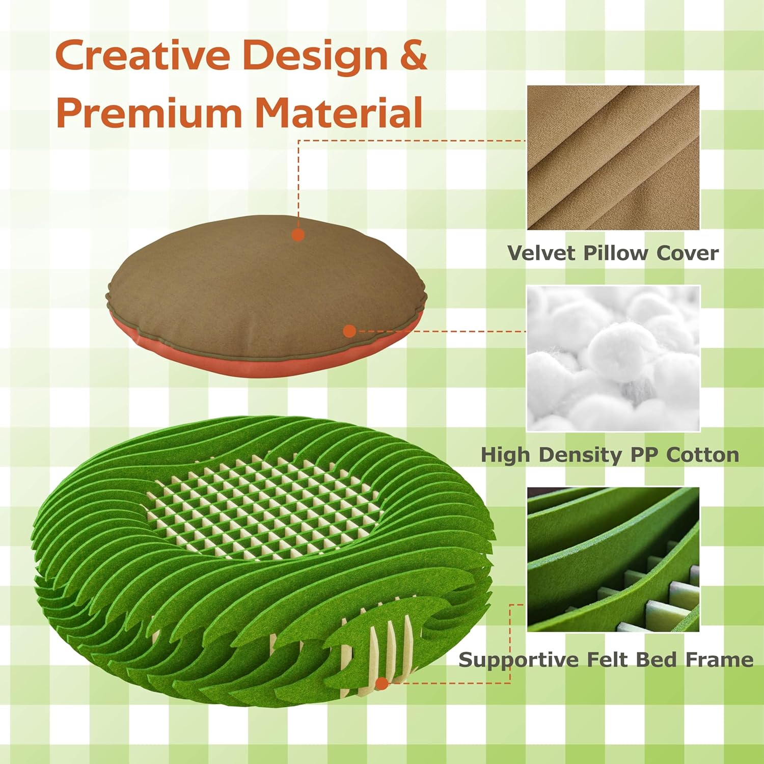Foldable Avocado Pet Bed