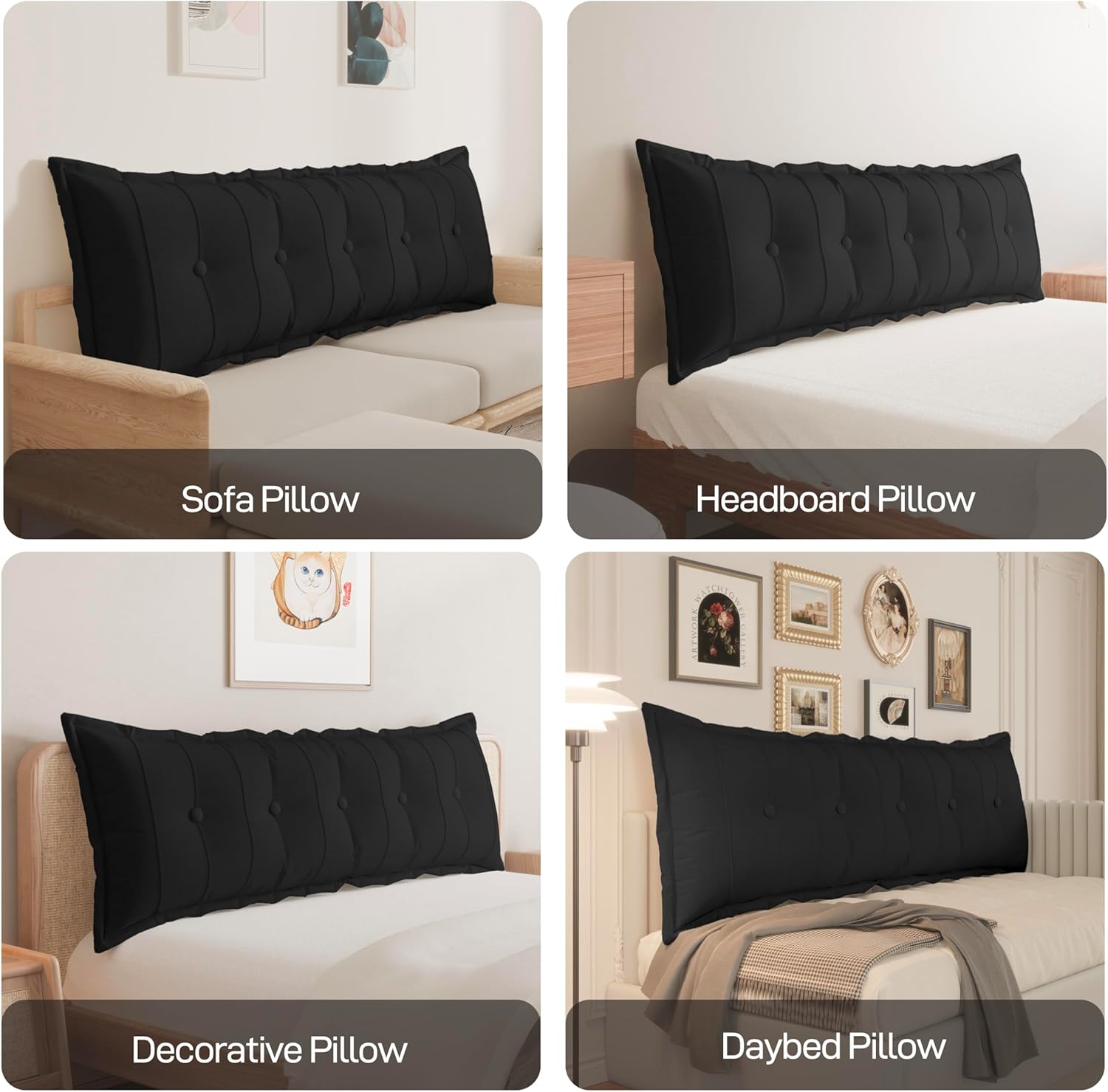 Rectangular Back Support Headboard Pillow Cover— Velvet(100% Cotton)