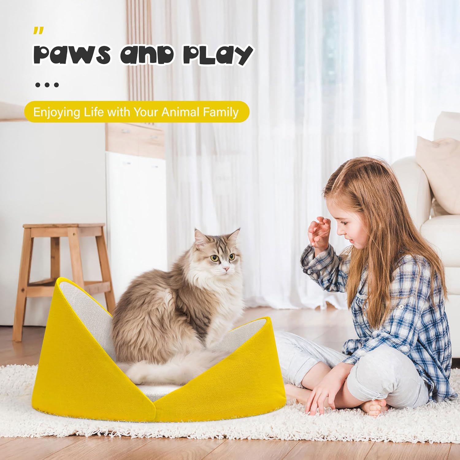 Premium Shell-Shaped Cat  - Yellow