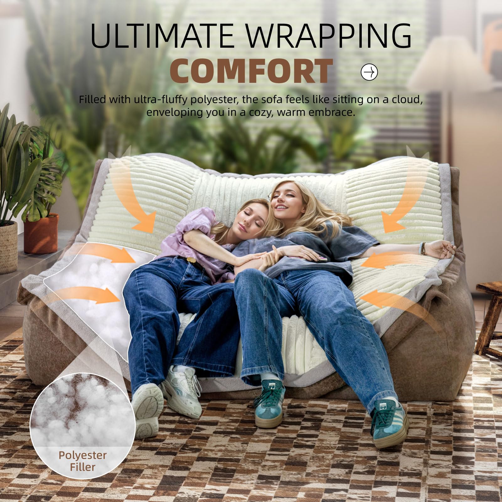 Oversized Bean Bag Sofa for Social Spaces
