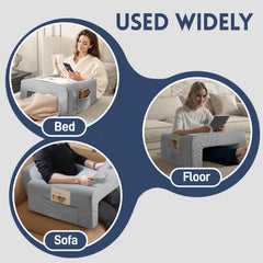 Adult Reading Pillow with Backrest and Arm Support - Gray