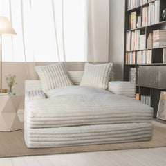 Plush Chaise Lounge Sofa, 60"