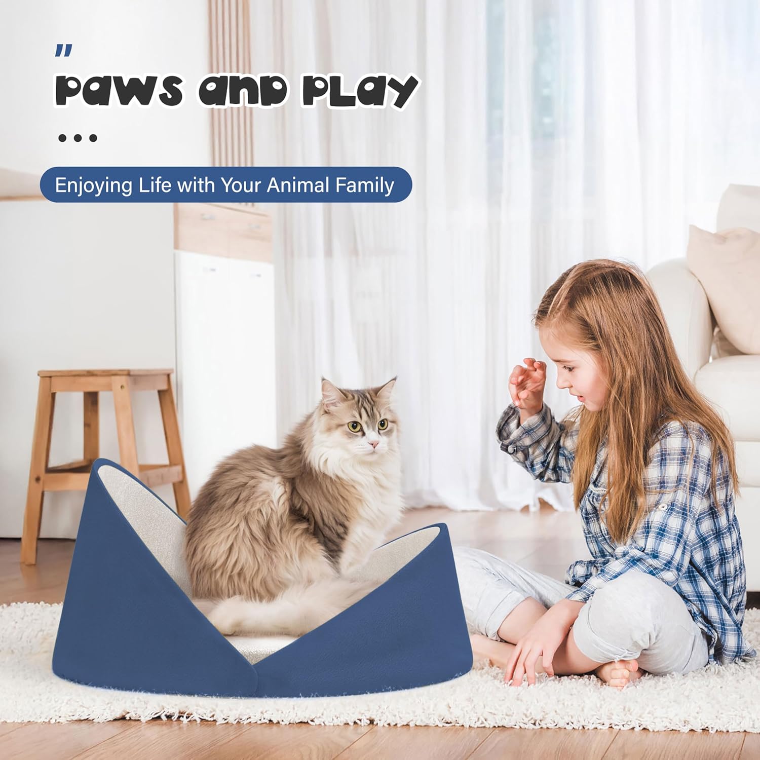 Premium Shell-Shaped Cat  - Blue