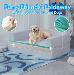 Large Foldable Cooling Human Dog Bed for Adult 71 x 43 Inch