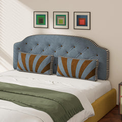 Daneey Pholstered Headboard Pillow Queen Foam Bed Headboard Queen Size with 2 Throw Pillows, No Installation Required