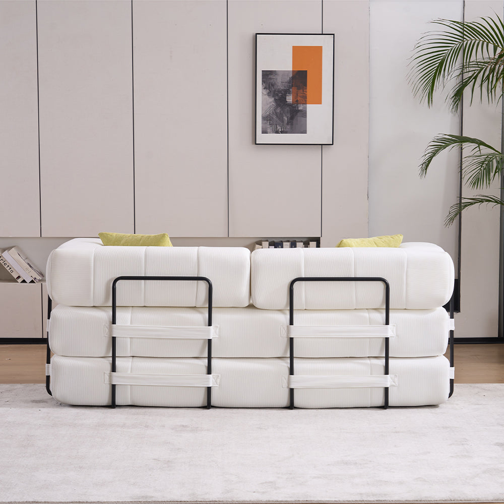 Folding Sofa Bed, 78.5" Convertible Couch Bed with 2 Pillows