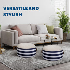 Round Pouf Ottoman with Storage