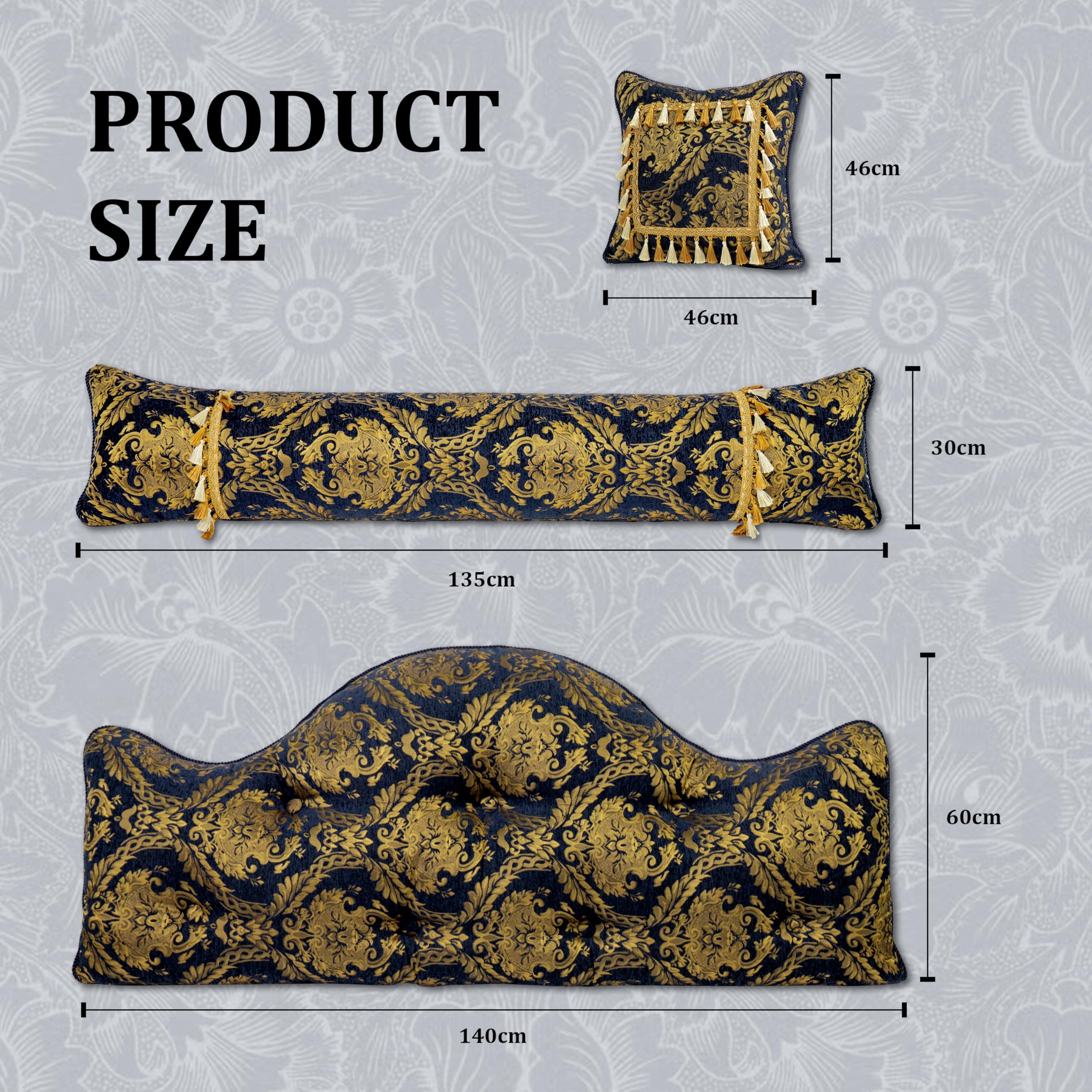 FloralLuxe Queen Bedrest